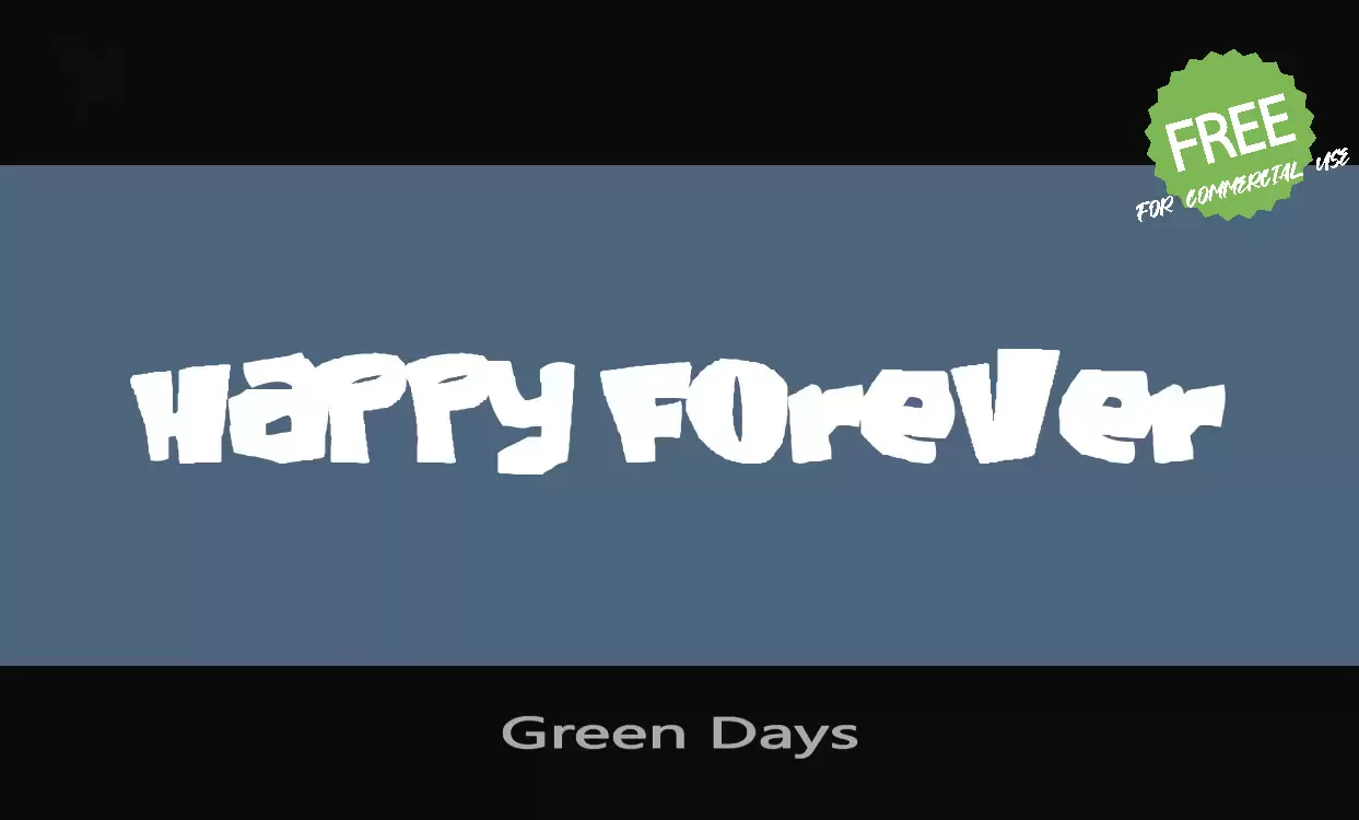 Font Sample of Green-Days