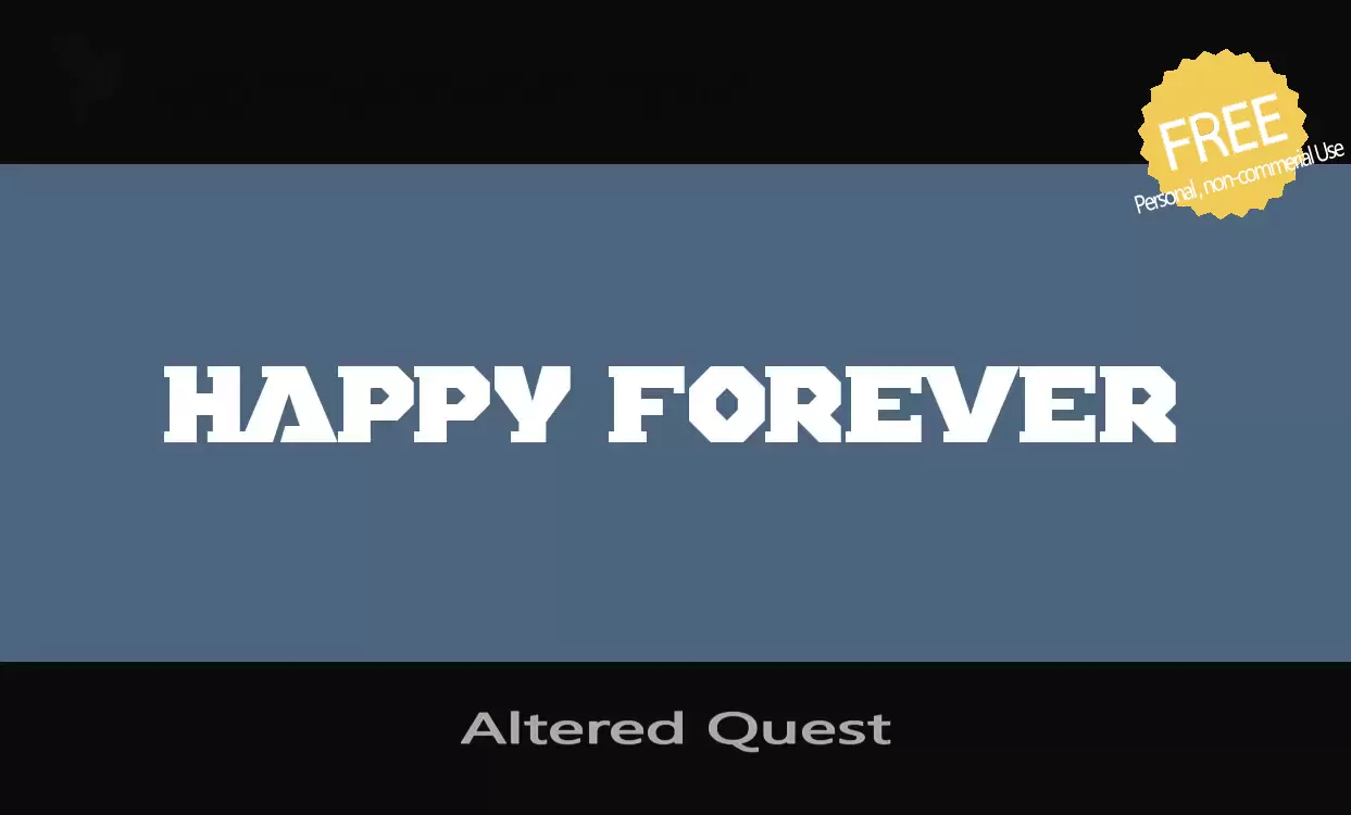 Font Sample of Altered-Quest
