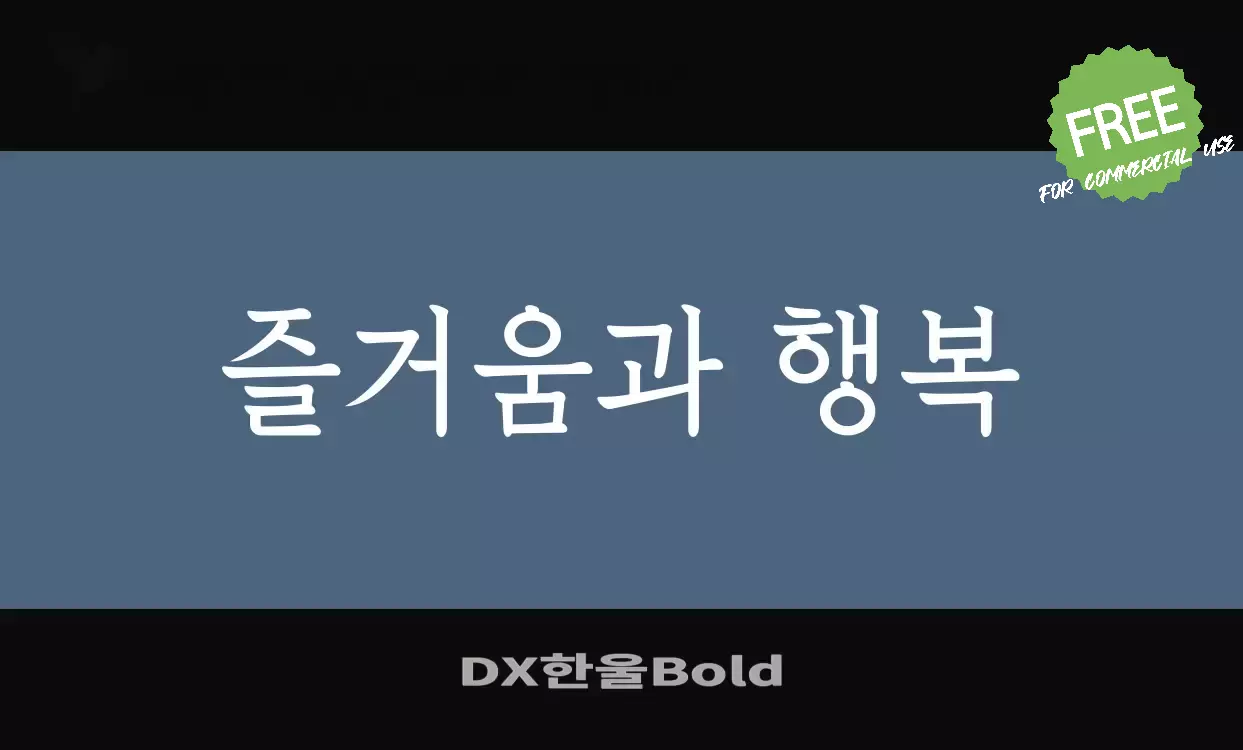 「DX한울Bold」字体效果图