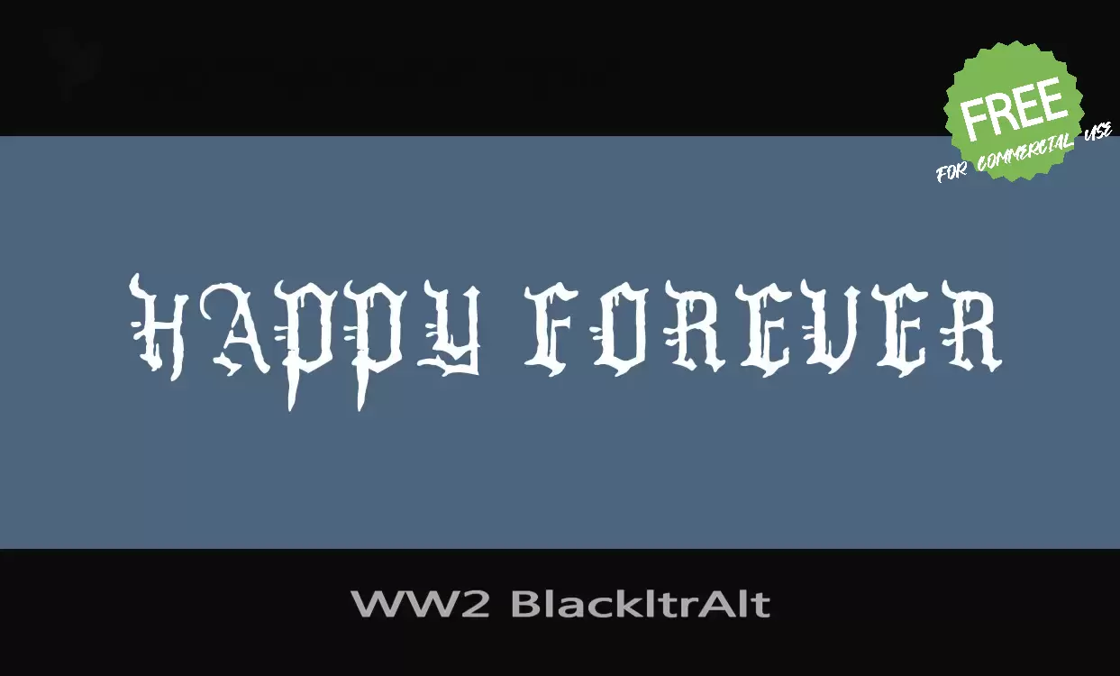 「WW2-BlackltrAlt」字体效果图