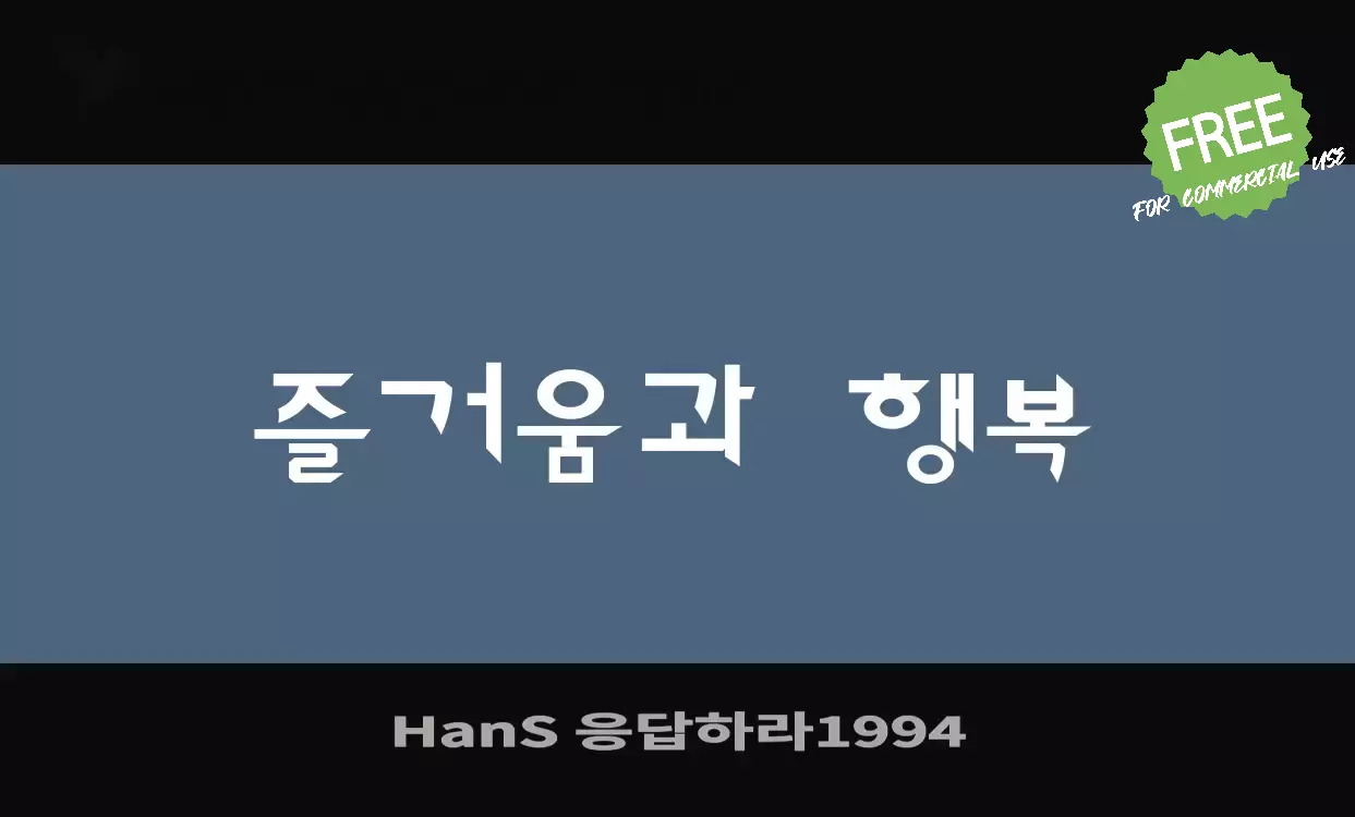 「HanS-응답하라1994」字体效果图