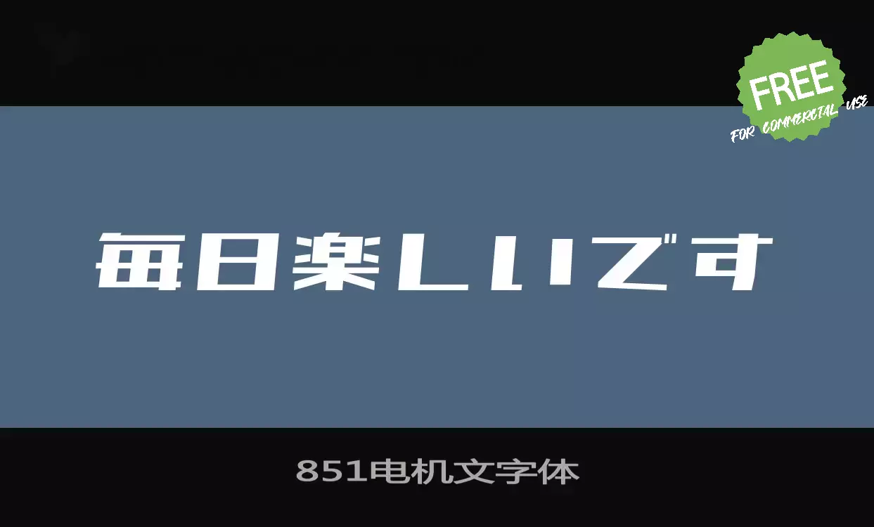 「851电机文字体」字体效果图