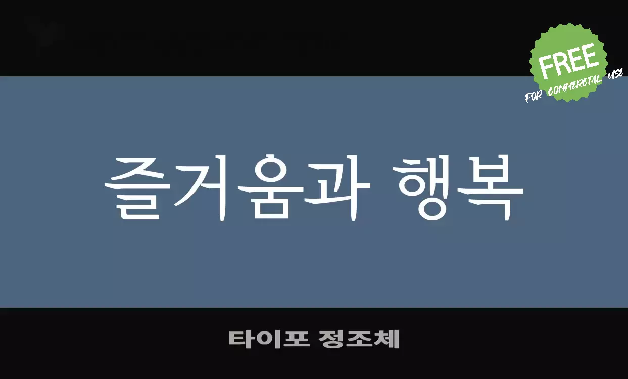 Font Sample of 타이포-정조체