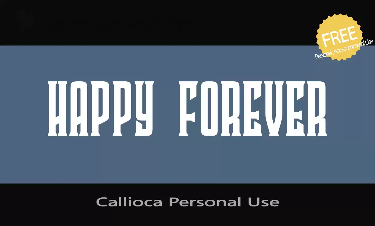 Font Sample of Callioca-Personal-Use