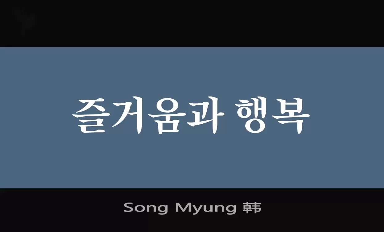 Font Sample of Song-Myung-韩