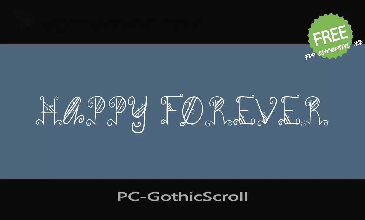 「PC-GothicScroll」字体效果图