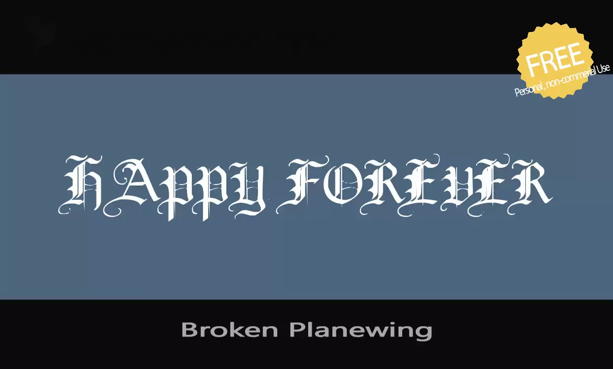 「Broken-Planewing」字体效果图