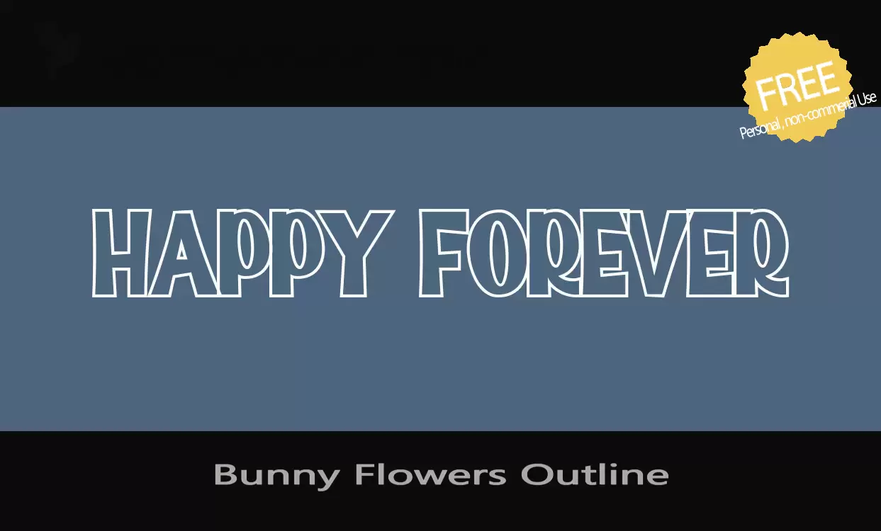 「Bunny-Flowers-Outline」字体效果图