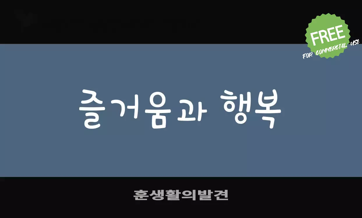 「훈생활의발견」字体效果图