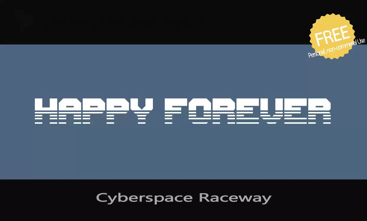 Font Sample of Cyberspace-Raceway