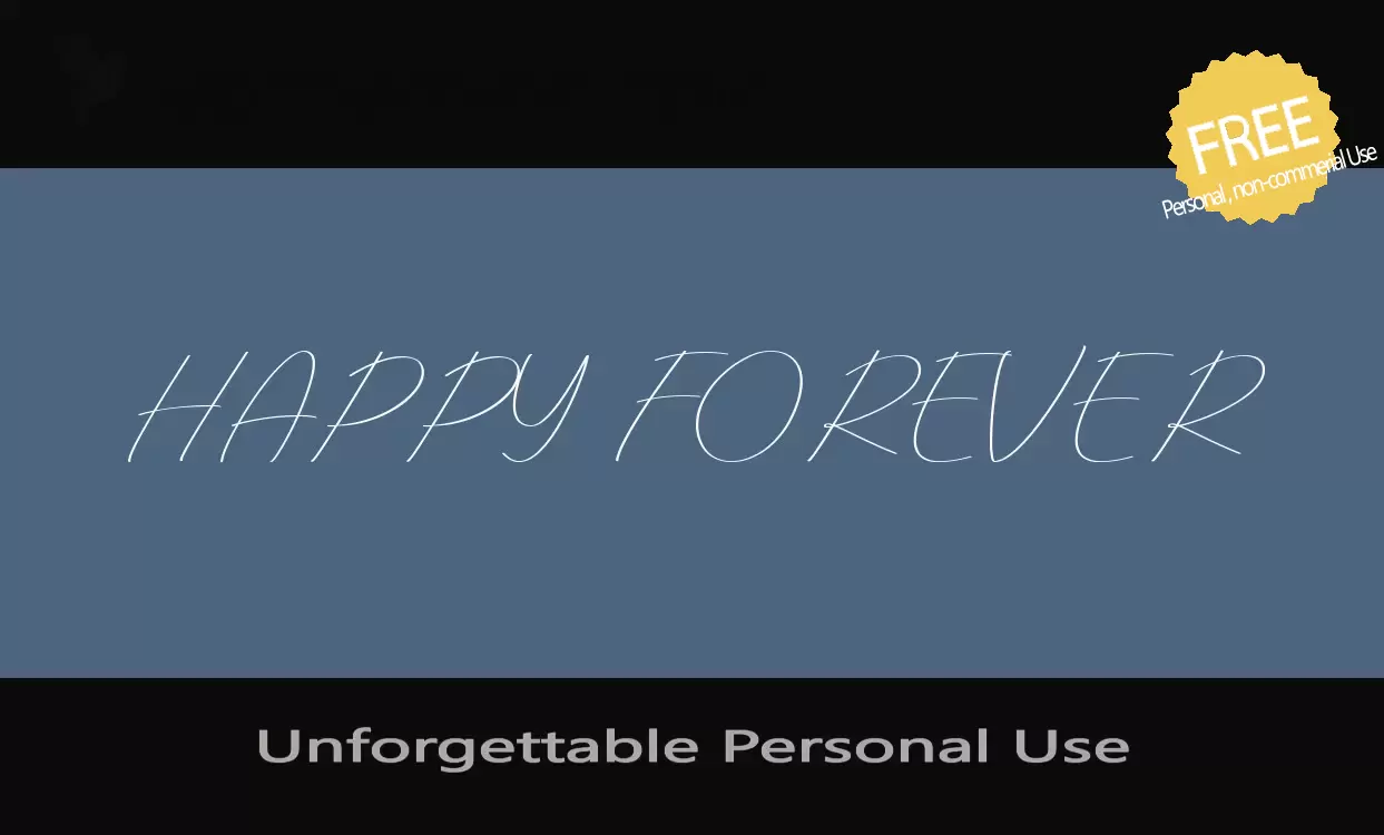 「Unforgettable-Personal-Use」字体效果图