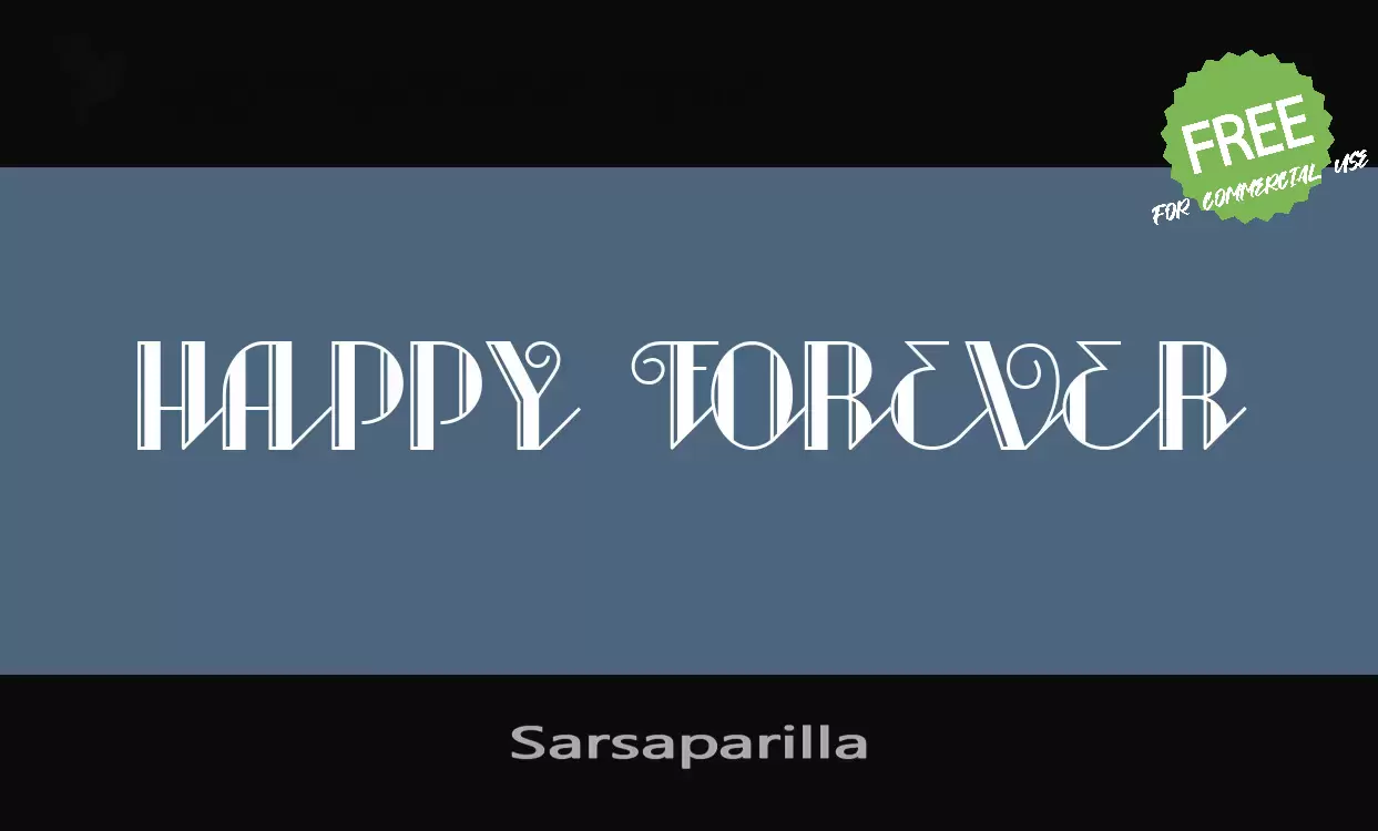 「Sarsaparilla」字体效果图