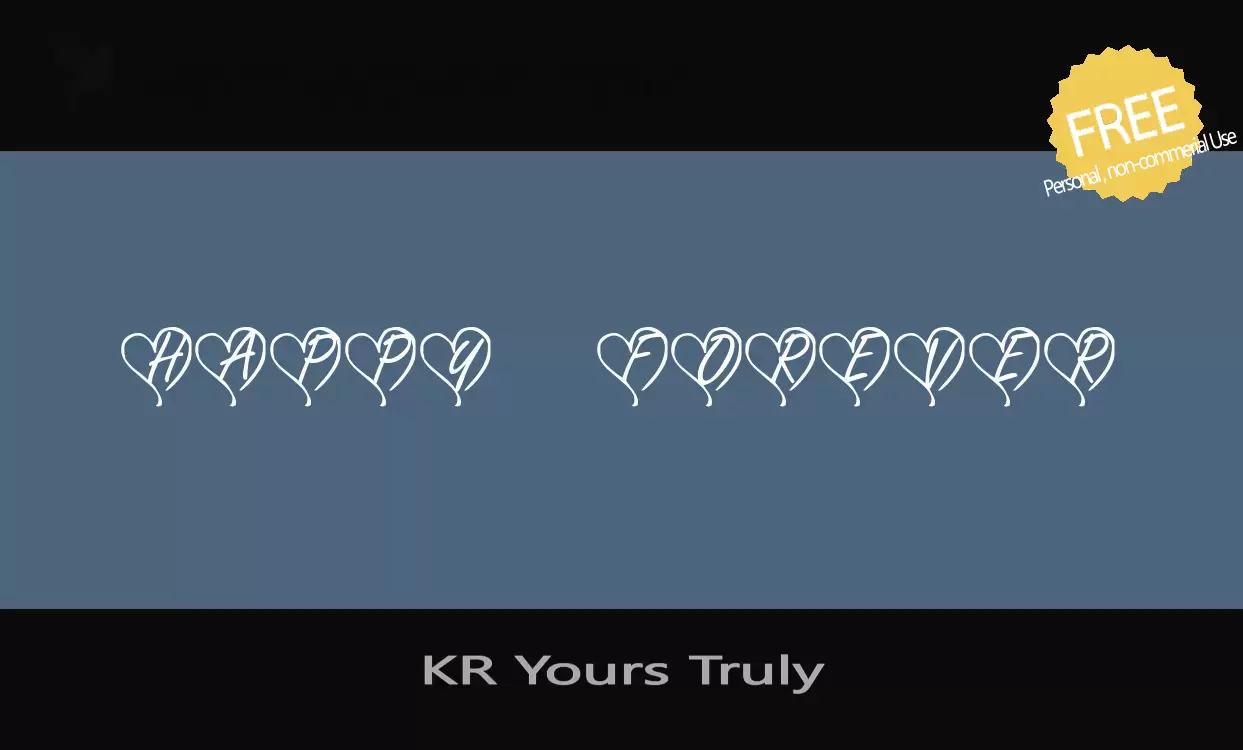 「KR-Yours-Truly」字体效果图