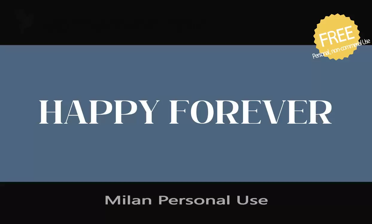 Font Sample of Milan-Personal-Use