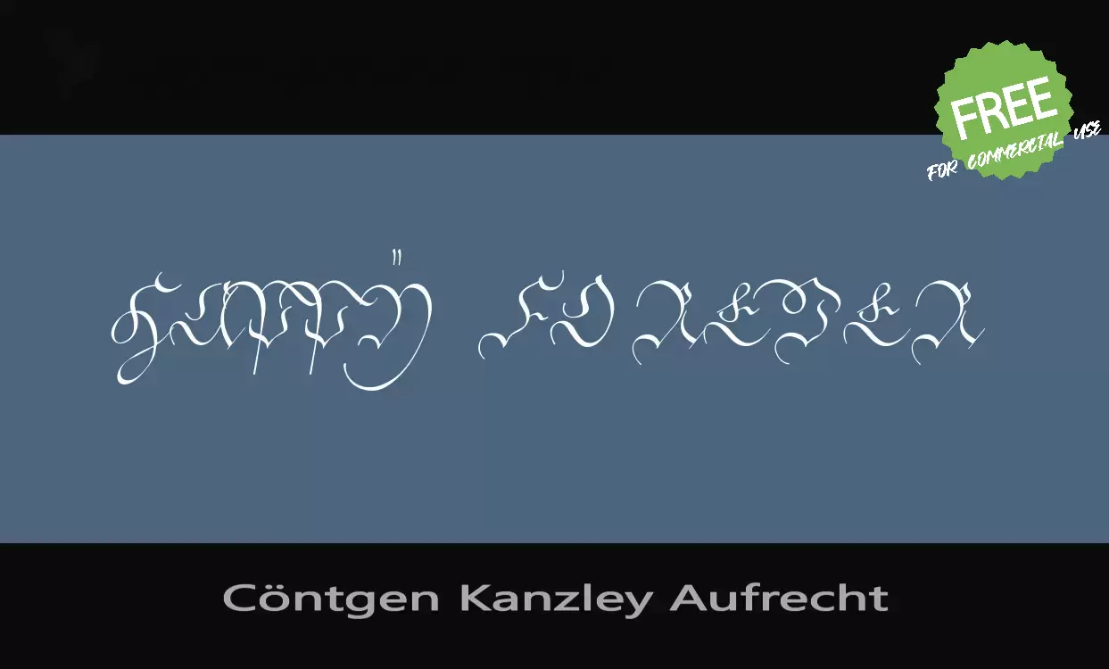 Font Sample of Cöntgen-Kanzley-Aufrecht