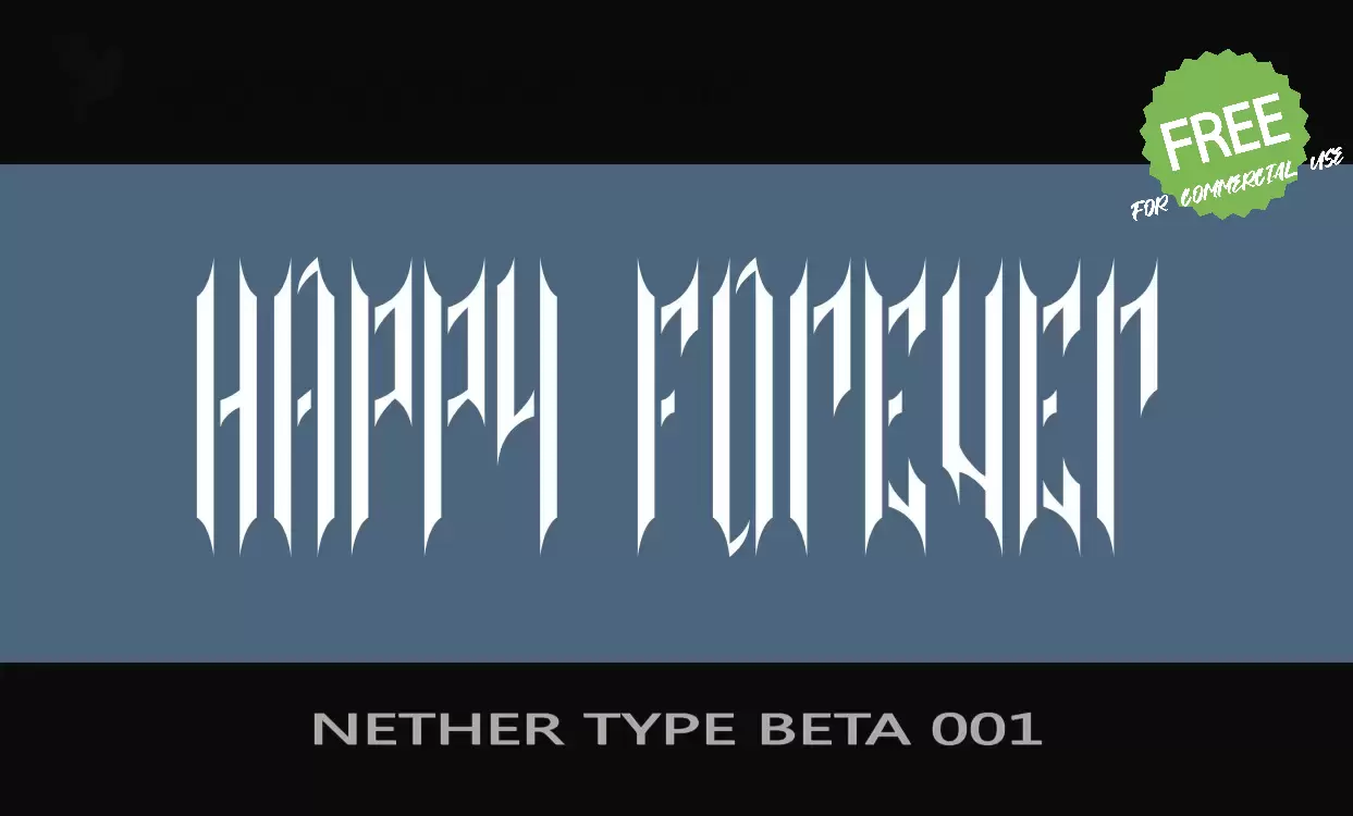 「NETHER-TYPE-BETA-001」字体效果图