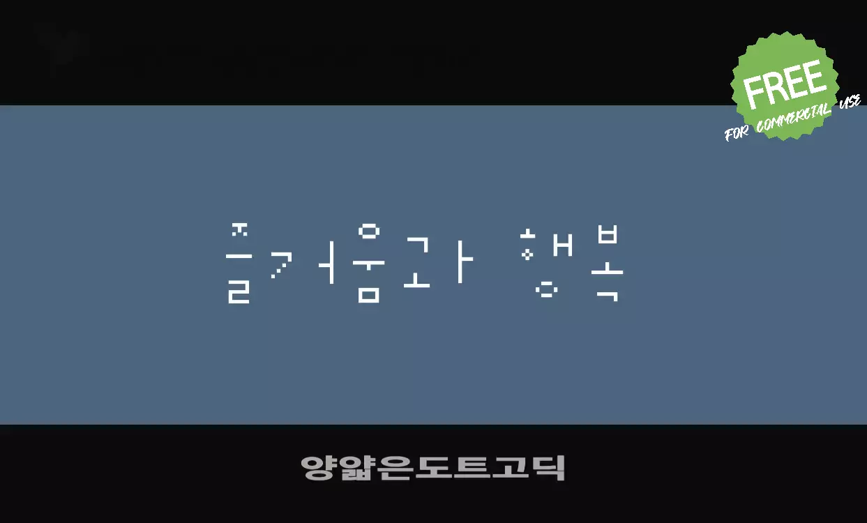 Font Sample of 양얇은도트고딕