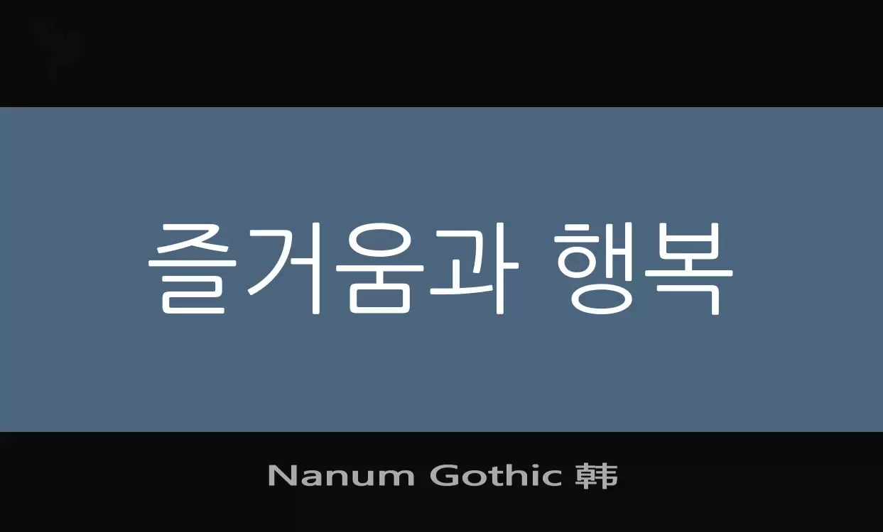 「Nanum-Gothic-韩」字体效果图