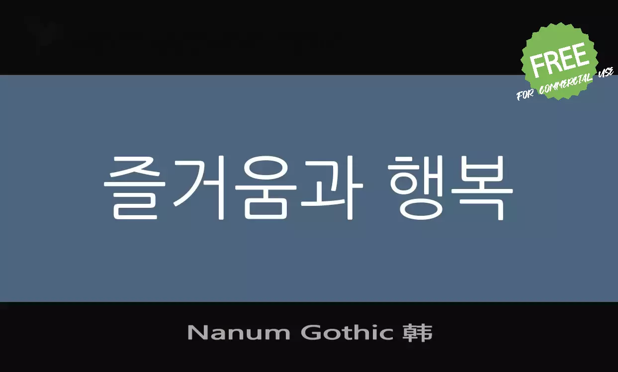 Font Sample of Nanum-Gothic-韩
