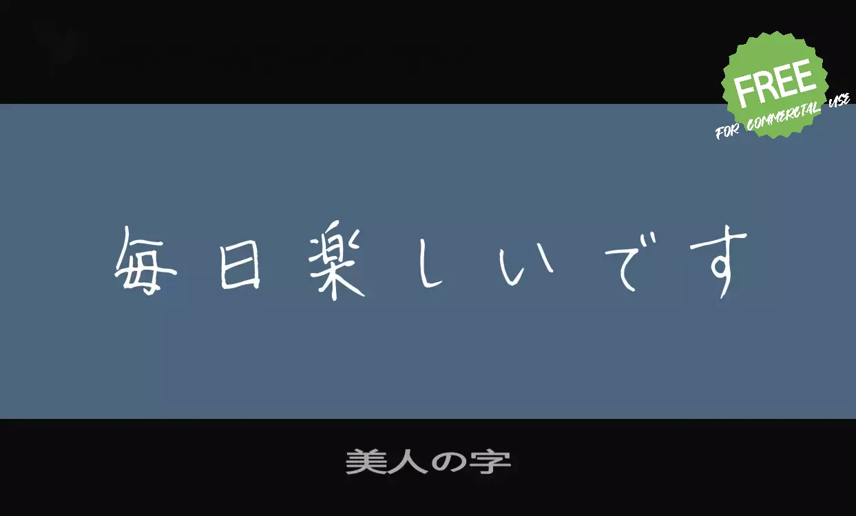 Font Sample of 美人の字