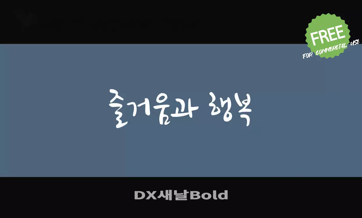 「DX새날Bold」字体效果图