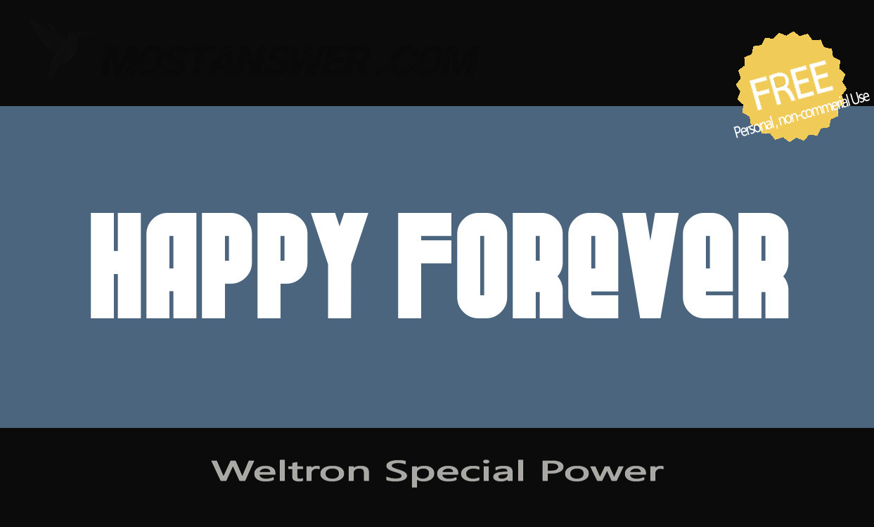 Weltron Special Power Font Typographic Design